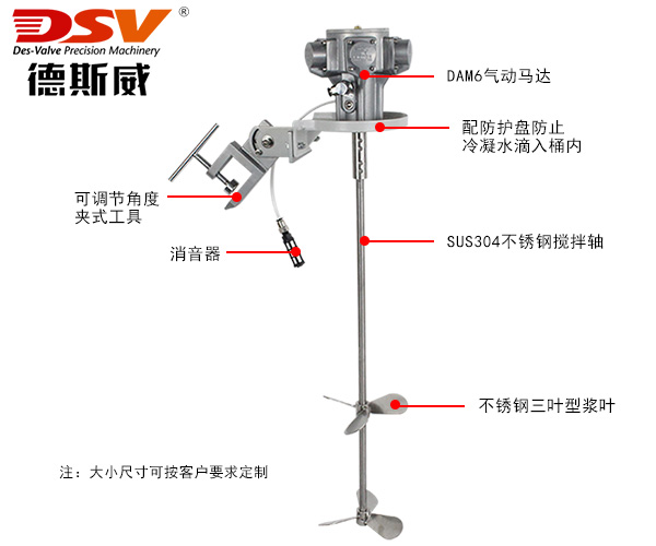 55加仑夹式气动搅拌机