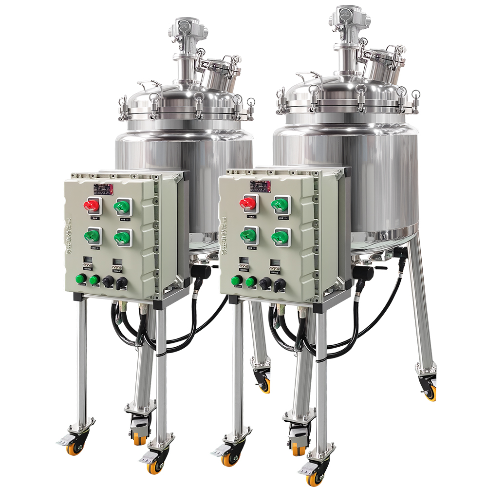 不锈钢加热保温气动搅拌罐  安全防爆 双层保温搅拌罐