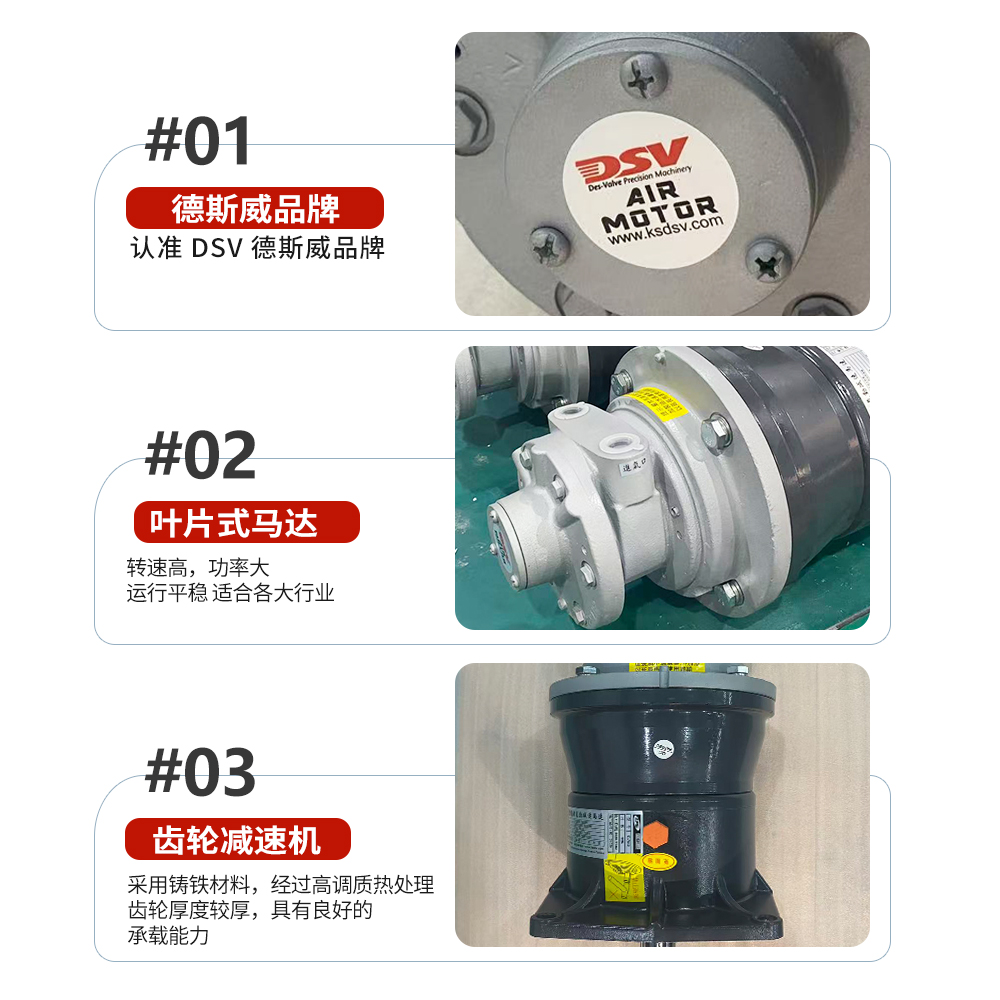 减速气动马达叶片式气动马达配CPG齿轮减速机