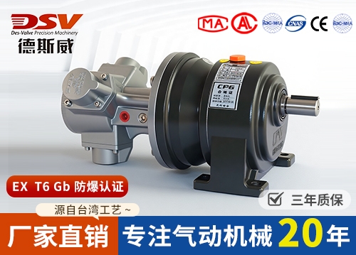 活塞式气动马达配CPG齿轮减速机